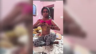 My Wife Showing Her Small Tits For Me On Camera