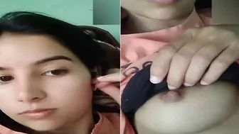 GF Flashing Her Perky Nipples In Slutty Selfie Vid