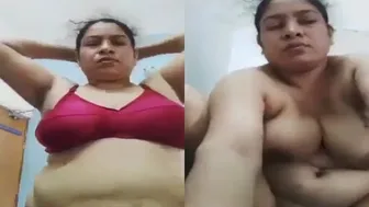 Horny Milf Taking Selfie In Bra Flaunting Massive Melons