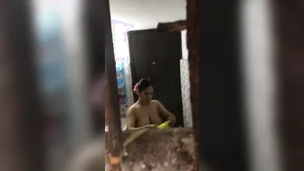 Busty Milf Caught Bathing By Horny Neighbor Watching