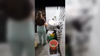 Neighbor Slut Flashing Her Tits Before Taking A Bath