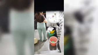 Neighbor Slut Flashing Her Tits Before Taking A Bath