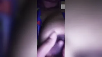 Gf With Dark Nipples Going Topless On Late Night Call