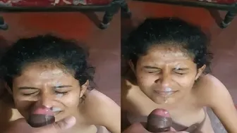 My GF Taking A Huge Facial From My Hard Cock