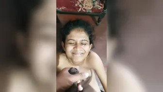 My GF Taking A Huge Facial From My Hard Cock