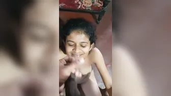 My GF Taking A Huge Facial From My Hard Cock