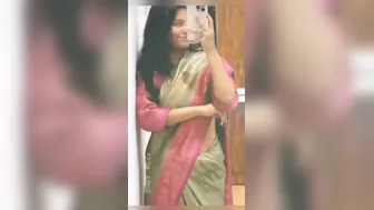 Girl In Saree Going Topless Caught On Hidden Camera