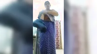 Teacher Stripping Out Of Saree Fingering Wet Pussy
