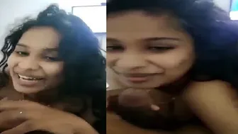 Curly Haired Gf Sucking Boyfriend Cock