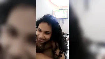 Curly Haired Gf Sucking Boyfriend Cock