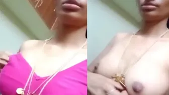 Desi Wife Flashing Her Perfect Tits After Stripping Bra
