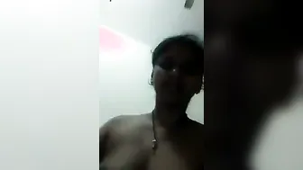 Tamil Wife Filming Tits Selfie For Boyfriend