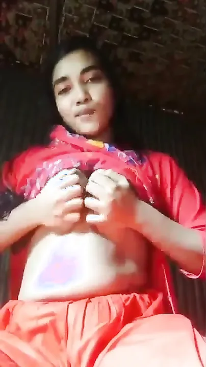 Village Gf Pressing Her Tits Topless In Leaked Vid