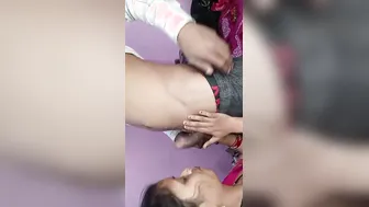 Wife In Blouse Giving Sloppy Blowjob Before Hard Sex