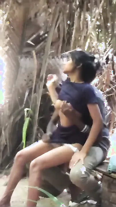 Teen Desi Couple Sneaking Outdoor Fun Near Mango Trees