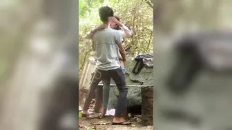 Indian Lovers Sneaking Outdoor Sex In Public Spot