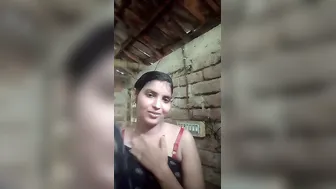 Village Girl Teasing Lover With Cute Boob Striptease In Hut