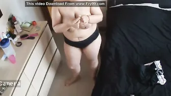 Hidden Camera Caught Aunty Changing Clothes Exposing Her Tits