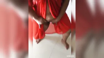 Horny Aunty Flaunting Her Massive Natural Tits In Bedroom
