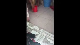 Desi Wifey Caught Naked Bathing In The Bathroom Secretly