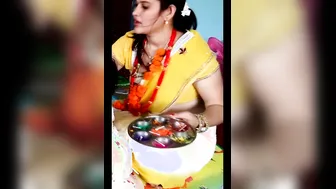 Nepali Milf Showing Off Her Soft Belly And Big Natural Tits