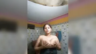 Busty Aunty Showing Her Massive Tits In Bathroom Naked