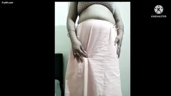 Indian Aunty Changing Saree Revealing Panty And Petticoat