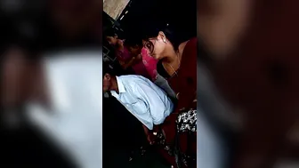 Naughty Aunty Teasing Her Navel At The Railway Platform