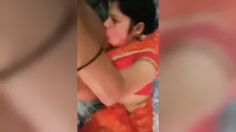 Aunty In Saree Sucking My Friend's Husband's Big Thick Cock