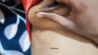 Village Stepaunty Begging For Tit Massage Under Red Blouse