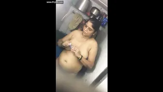 Desi Aunty Caught Showering Exposing Her Mature Wet Curves