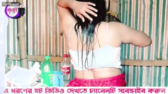 Busty Bengali Wife Bathing With See Through Shirt Showing Nips