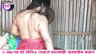 Busty Bengali Wife Bathing With See Through Shirt Showing Nips