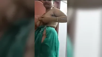 Tamil Milf Showing Off Her Massive Natural Tits On Camera
