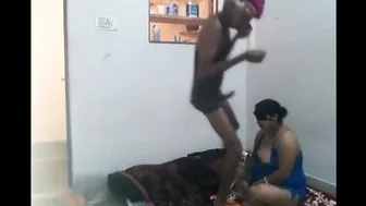 Mature Aunty Seducing Young Stud Taking His Hard Cock