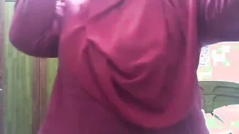 Hijabi Married Woman Stripping Her Clothes Showing Curves