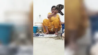 Horny Desi Milf Teasing With Her Huge Bouncing Tits Out