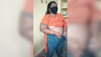 South Indian Aunty Giving Dirty Talk While Getting Dressed