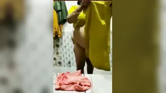 Catching Horny Aunty Changing Clothes After Fucking Hard
