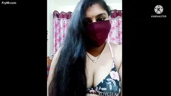 Desi Married Woman Stripping Topless And Rubbing Oil On Tits
