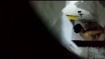 Caught My Neighbor Aunty Naked In Shower Stroking Her Pussy