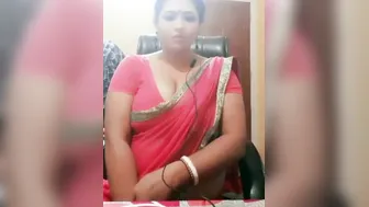 Married Aunty In Red Saree Teasing Before Getting Railed Hard