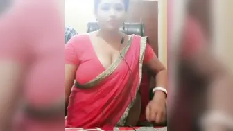 Married Aunty In Red Saree Teasing Before Getting Railed Hard