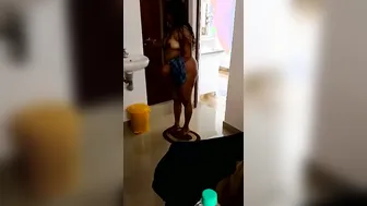 Catching My Naked Indian Milf Right After Her Steamy Shower