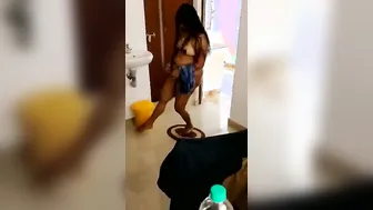 Catching My Naked Indian Milf Right After Her Steamy Shower