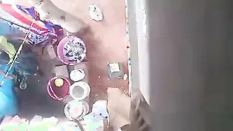 Indian Aunty Bathing Naked Outdoors Showing Off Her Curves