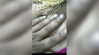 Desi Aunty Bouncing Her Huge Natural Tits For The Camera