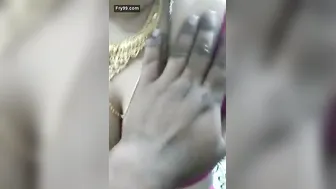 Desi Aunty Bouncing Her Huge Natural Tits For The Camera