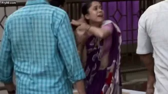 Busty Aunty Showing Massive Natural Tits Caught On Camera