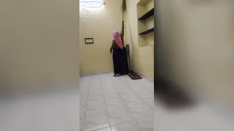 Chubby Wife Showing Her Naked Body While Cleaning The House